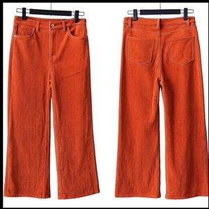 Vibrant Orange Wide-Leg Jeans